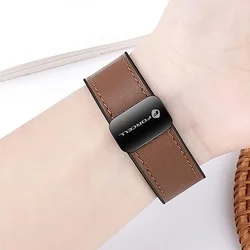 Okosóra szíj - Xiaomi Watch S3 - F-Design FS20 - barna eco-bőr szíj (22 mm)-5