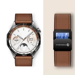 Okosóra szíj - Huawei Watch GT 5 (46 mm) - F-Design FS20 - barna eco-bőr szíj (22 mm)-4