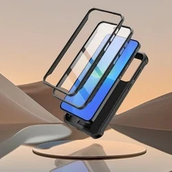 Telefontok Samsung Galaxy A36 5G - Tech-Protect Kevlar CAM+- átlátszó előlap + plexi fekete hátlapi 360°-os tok , kitámasztható-6