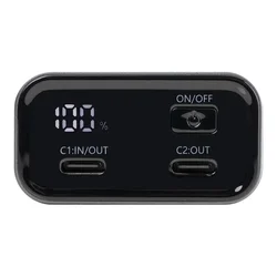 Tactical Squad - szürke powerbank, 2XType-C (USB-C) porttal, 10000 mAh, 30W, LED kijelzővel-1