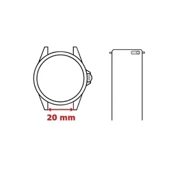 Okosóra szíj - Samsung Galaxy Watch 4 (40 / 42 / 44 / 46 mm) - fekete/piros szilikon szíj (20 mm)-2