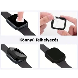 Okosóra védő tok - Apple Watch 4 / 5 / 6 / SE / SE 2 / SE 3 (44mm) - fekete, 360°-os műanyag védő tok-2