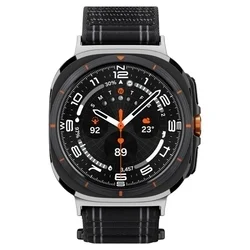 Samsung Galaxy Watch Ultra 2024 / 2025 (47 mm) - SPIGEN WBF0 BAND fekete szövet szíj-1