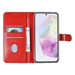 Telefontok Samsung Galaxy A57 5G - piros ráhajtófüles könyvtok-2