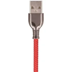 Setty  - USB / MicroUSB piros szövet kábel, 3A 1m-1