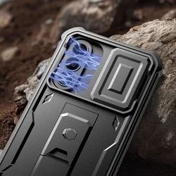 Telefontok Samsung Galaxy A37 5G - Tech-Protect Kevlar CAM+- átlátszó előlap + plexi fekete hátlapi 360°-os tok , kitámasztható-5