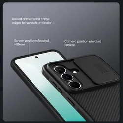 Telefontok Samsung Galaxy A37 5G - Nillkin csúsztatható kameravédős fekete hátlap tok-3