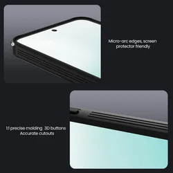 Telefontok Samsung Galaxy A37 5G - Nillkin csúsztatható kameravédős áttetsző / fekete hátlap tok-6