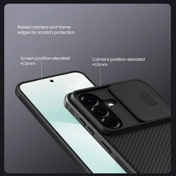 Telefontok Samsung Galaxy A57 5G - Nillkin csúsztatható kameravédős fekete hátlap tok-3