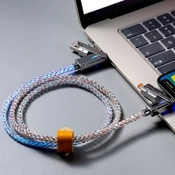 XO NB276 - 4in1 kábel - (USB - Lightning / Type-C / MicroUSB) szövetkábel, 60W, 1m-1