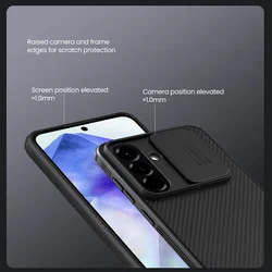 Telefontok Samsung Galaxy A36 5G - Nillkin Super Frosted - kameravédős fekete hátlap tok beépített mágnessel-6