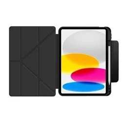 Tablettok iPad 2022 10.9 (iPad 10) - fekete ORIGAMI smart case, ceruza tartóval-2