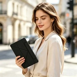 Tablettok iPad 2022 10.9 (iPad 10) - fekete ORIGAMI smart case, ceruza tartóval-8