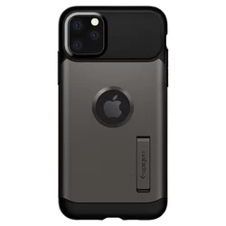 Telefontok iPhone 11 PRO - SPIGEN SLIM ARMOR fekete szilikon kitámasztható tok-6