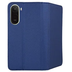 Telefontok Xiaomi Redmi A7 Pro - kék mágneses szilikon keretes könyvtok-1