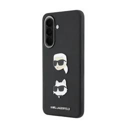 Telefontok Samsung Galaxy A57 5G - Karl Lagerfeld - Metal Karl & Choupette - hátlap tok, fekete-1