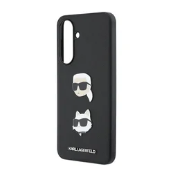Telefontok Samsung Galaxy A37 5G - Karl Lagerfeld - Metal Karl & Choupette - hátlap tok, fekete-4