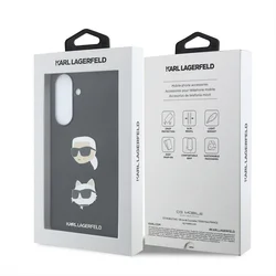 Telefontok Samsung Galaxy A37 5G - Karl Lagerfeld - Metal Karl & Choupette - hátlap tok, fekete-6