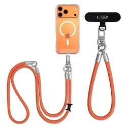 Telefontok Tech-Protect C10S Rope - univerzális tokba helyezhető váll- és csuklópánt - narancssárga-3