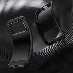 Telefontok Honor 600 - Carbon Fiber - fekete szilikon hátlap tok-2