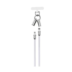 Devia - 2in1 tokba helyezhető csuklópánt és Lightning / Type-C (USB-C) szövetkábel - fehér, 30cm-1