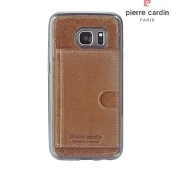 Telefontok Samsung Galaxy S7 - G930F - Pierre Cardin Bőr + Szilikon Tok - Barna (8719273214824)-1