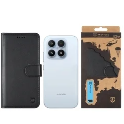 Telefontok Xiaomi 17 - Tactical Field fekete szilikon keretes könyvtok mágneses ráhajtófüllel-2