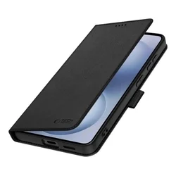 Telefontok Motorola Edge 70 5G - Tech- Protect Wallet - fekete bőr könyvtok, ráhajtófüllel ﻿-1