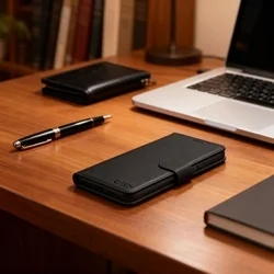 Telefontok Motorola Edge 70 5G - Tech- Protect Wallet - fekete bőr könyvtok, ráhajtófüllel ﻿-3
