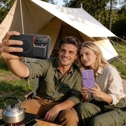 Telefontok Samsung Galaxy A57 - Tech- Protect Kevlar Aura - MagSafe kompatibilis hátlap tok, fekete/narancs-6