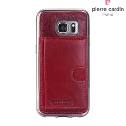 Telefontok Samsung Galaxy S7 - Pierre Cardin Bőr + Szilikon Tok - G930F - Piros (8719273214831)-1