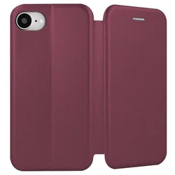 Telefontok iPhone 17e - Smart Diva burgundi mágneses könyvtok-1
