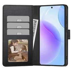 Telefontok Xiaomi 17T Pro - Tech- Protect Wallet - fekete bőr könyvtok, ráhajtófüllel ﻿-5