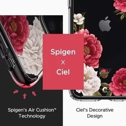 Telefontok iPhone 11 PRO MAX - SPIGEN CIEL átlátszó rózsa mintás hátlap tok-3
