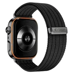 Huawei Watch Fit 3 / 4 / 4 Pro / 5 / 5 Pro - Tech- Protect Nylon - fekete szövet szíj-1