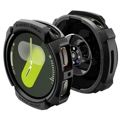 Okosóra védő tok - Samsung Galaxy Watch 8 (40 mm) - SPIGEN Rugged Armor matt fekete szilikon-1