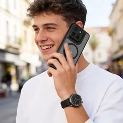 Telefontok Motorola Edge 70 5G - Tech-Protect Magmat - MagSafe kompatibilis áttetsző műanyag hátlap tok, fekete szilikon kerettel-3