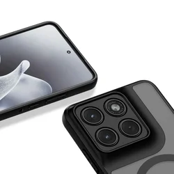 Telefontok Motorola Edge 70 5G - Tech-Protect Magmat - MagSafe kompatibilis áttetsző műanyag hátlap tok, fekete szilikon kerettel-2