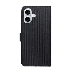 Telefontok iPhone 17 - 4Card jelblokkolós (RFID) fekete, ráhajtófüles könyvtok-1