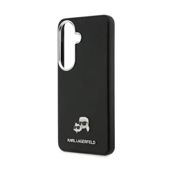 Telefontok Samsung Galaxy S26 - Karl Lagerfeld Grained PU Leather K&CH Heads - MagSafe kompatibilis, fekete hátlap tok ﻿-4