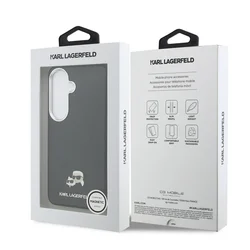 Telefontok Samsung Galaxy S26 - Karl Lagerfeld Grained PU Leather K&CH Heads - MagSafe kompatibilis, fekete hátlap tok ﻿-6