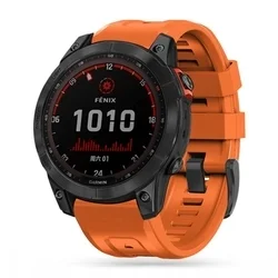 Okosóra szilikon szíj - GARMIN FENIX 5X / 5X PLUS / 6X / 6X PRO / 7X / 8 / 8 PRO (51 MM) - TECH-PROTECT Iconband narancssárga szilikon szíj-1