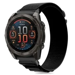 Okosóra szíj - GARMIN FENIX 5 / 6 / 6 PRO / 7 / 8 / 8 PRO (47 MM) - TECH-PROTECT Nylon Pro - fekete szövet szíj-1