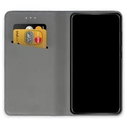 Telefontok Honor 600 5G - fekete mágneses szilikon keretes könyvtok ﻿-1