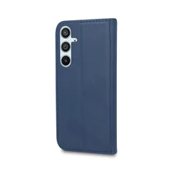 Telefontok Samsung Galaxy S26 FE - Smart Magnetic kék szilikon keretes mágneses könyvtok-1
