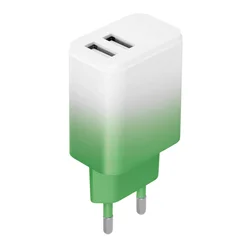 Setty LSIG-AA-20 - 2xUSB 18W fehér-menta hálózati töltő fej-1