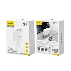 Dudao A5HEU - 3XUSB / 1XType-C (USB-C) portos, fehér hálózati gyors töltőfej, 20W-2
