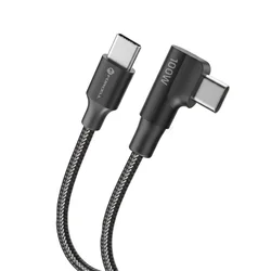 Forcell F-Energy - Type-C / Type-C (USB-C) szövet kábel (90 fokban elfordított csatlakozó véggel), 2m / 100W-1