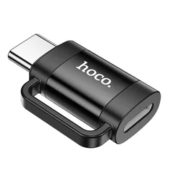 Adapter: HOCO UA31E - Type-C (USB-C) / Lightning, fekete adapter-1