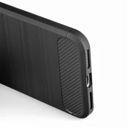 Telefontok Xiaomi 17 - Carbon Fiber fekete szilikon hátlap tok-2